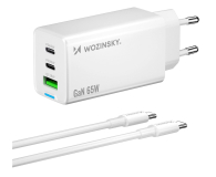 Wozinsky Ładowarka GaN 65W z portami USB 2xUSB-C z kabelm C-C 65W - 1487890 - zdjęcie 1